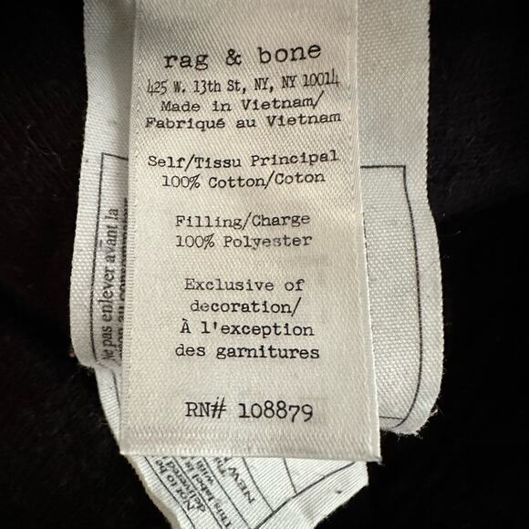 Rag & Bone Quilted Black Pullover Sweatshirt Sweater Long Sleeve Loungewear - Picture 6 of 6